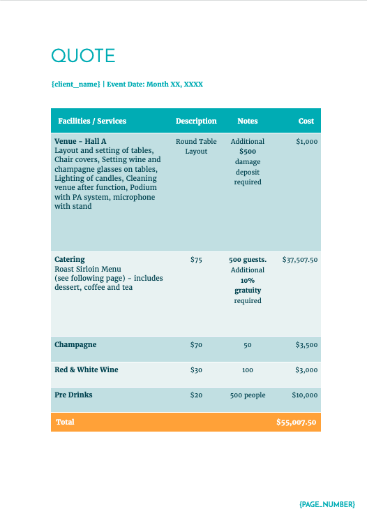 Hotel Event Venue Proposal Template